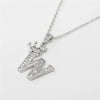 Wholesale Ladies Necklace Copper Inlaid Zircon Alloy Pendant With English Letter Microinlay Style