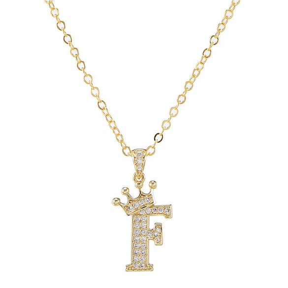 Wholesale Ladies Necklace Copper Inlaid Zircon Alloy Pendant With English Letter Microinlay Style