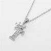 Wholesale Ladies Necklace Copper Inlaid Zircon Alloy Pendant With English Letter Microinlay Style