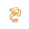 Wholesale Ladies Personality Stainless Steel Geometric Round Opening Star Ring