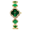 Wholesale Ladies Quartz Watch Fashion Simple Lucky Four Leaf Clover Alloy Case Stainless Steel Strap Rhombus Dial