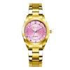 Wholesale Ladies Quartz Waterproof Watch With Alloy Case And Strap Round Dial Mineral Reinforced Glass Mirror Single Folding Buckle Stainless Steel Buckle College Style