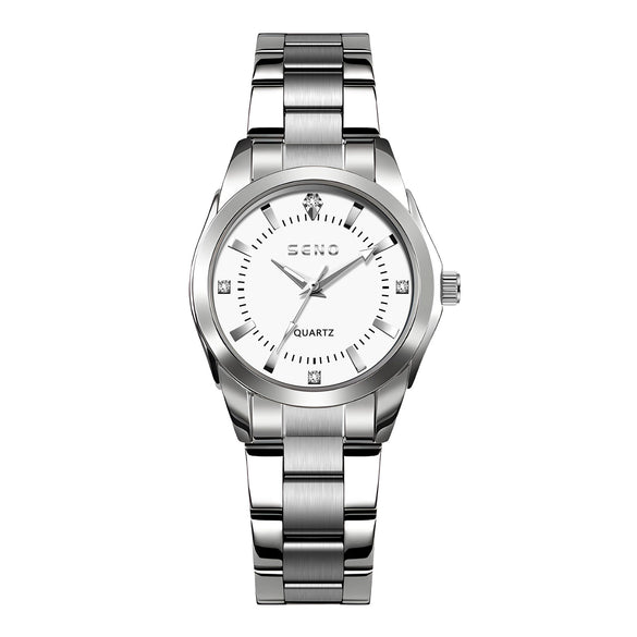 Wholesale Ladies Quartz Waterproof Watch With Alloy Case And Strap Round Dial Mineral Reinforced Glass Mirror Single Folding Buckle Stainless Steel Buckle College Style