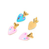Wholesale Ladies Retro Color Oil Drop Geometric Stainless Steel Earrings With 18K Vacuum Plating In Furnace