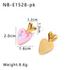 Wholesale Ladies Retro Color Oil Drop Geometric Stainless Steel Earrings With 18K Vacuum Plating In Furnace