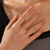 Wholesale Ladies Retro Geometric Hollow Stainless Steel Hip Hop Ring With Electroplating Does Not Fade