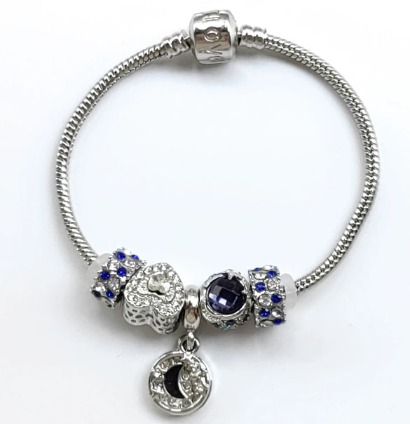 Wholesale Ladies Rhinestone Bracelet With Crown Heart Drop Shape Patterns Electroplated