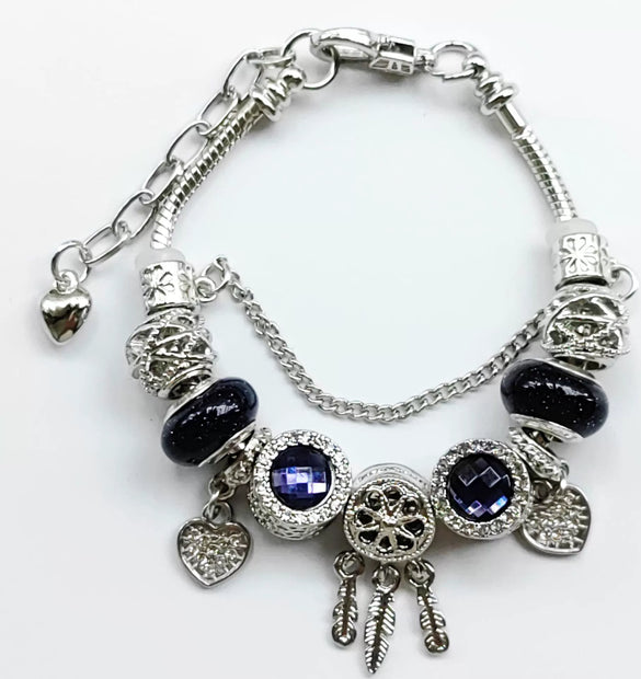 Wholesale Ladies Rhinestone Bracelet With Crown Heart Drop Shape Patterns Electroplated