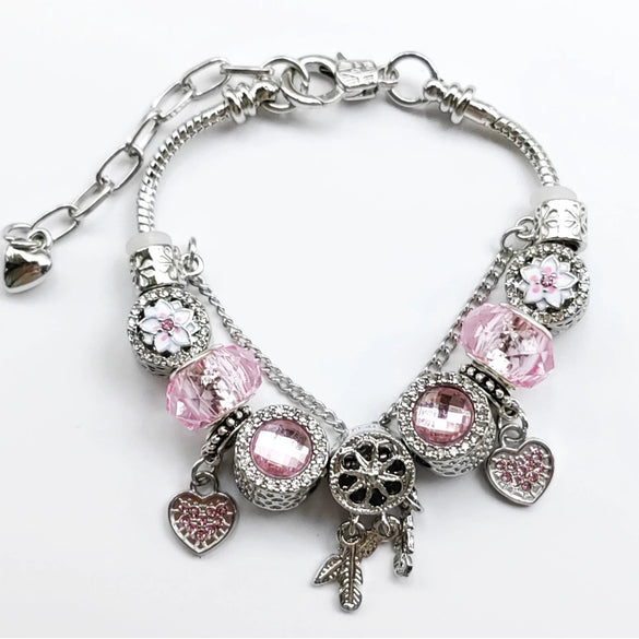 Wholesale Ladies Rhinestone Bracelet With Crown Heart Drop Shape Patterns Electroplated