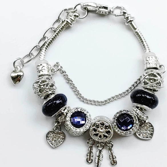 Wholesale Ladies Rhinestone Bracelet With Crown Heart Drop Shape Patterns Electroplated