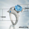 Wholesale Ladies Ring Jewelry Copper Inlaid Sapphire Blue Zircon Dolphin Shape Animal Pattern