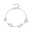 Wholesale Ladies S925 Silver Minimalist Love Bracelet With Letters Numbers Text Electroplated