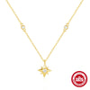 Wholesale Ladies S925 Sterling Silver Classic Star Stacked Wear Necklace With Geometric Pattern And Electroplating O Chain
