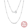 Wholesale Ladies S925 Sterling Silver Side Beaded Chain Necklace With Geometric Pattern Pendant And Electroplating Treatment