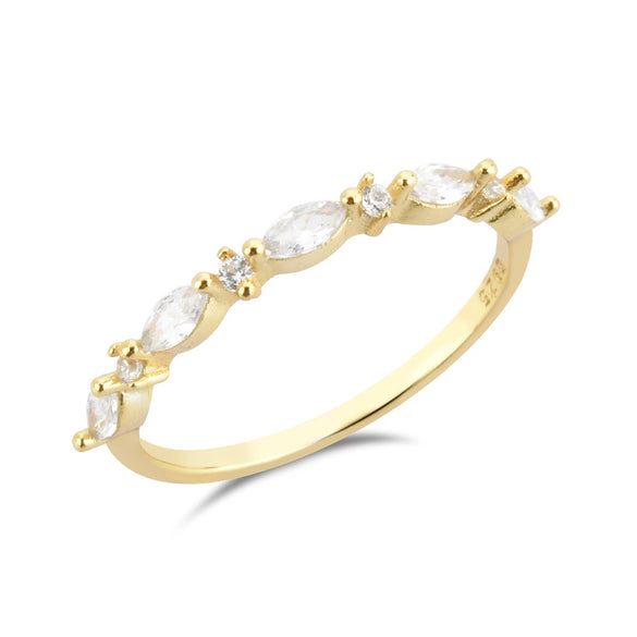 Wholesale Ladies S925 Sterling Silver Stacked Crown Ring With Electroplating For Wedding