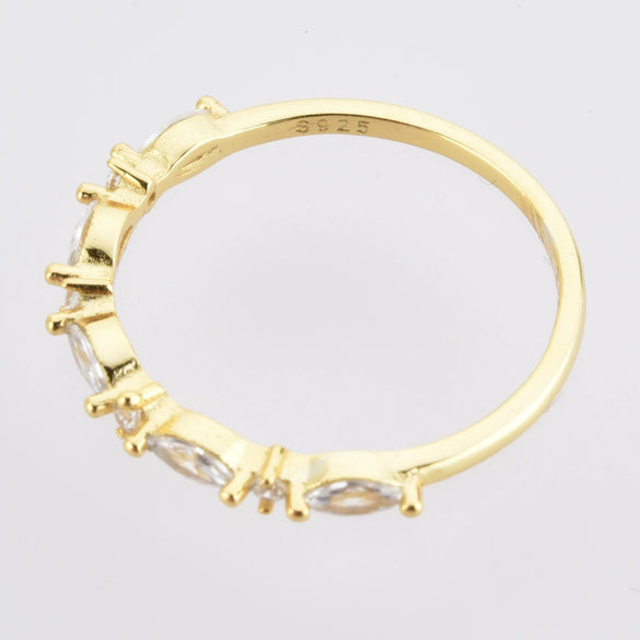 Wholesale Ladies S925 Sterling Silver Stacked Crown Ring With Electroplating For Wedding