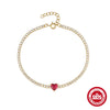 Wholesale Ladies S925 Sterling Silver Tennis Bracelet With Colored Diamond Cz And Geometric Design Electroplated
