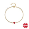 Wholesale Ladies S925 Sterling Silver Tennis Bracelet With Colored Diamond Cz And Geometric Design Electroplated