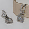 Wholesale Ladies Shining Zircon Geometric Copper Platinum Plated Earrings