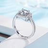 Wholesale Ladies 925 Silver Square Gem Ring With Geometric Design And Electroplating