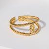 Wholesale Ladies Simple Cold Wind Geometric Stainless Steel Ring With Electroplating
