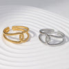 Wholesale Ladies Simple Cold Wind Geometric Stainless Steel Ring With Electroplating