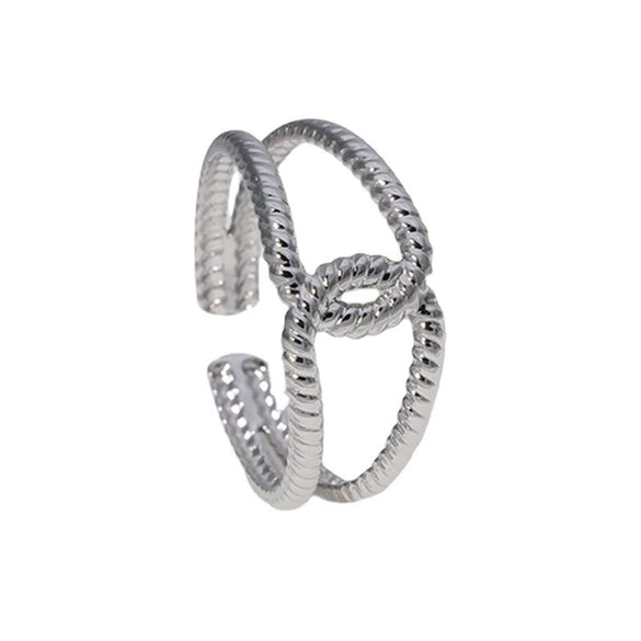 Wholesale Ladies Simple Cold Wind Geometric Stainless Steel Ring With Electroplating