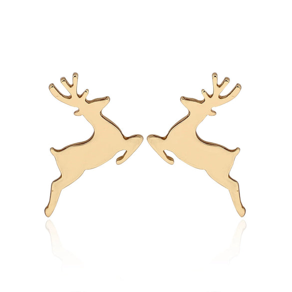 Wholesale Ladies Simple Stainless Steel Electroplated Christmas Tree Earrings