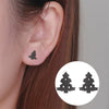 Wholesale Ladies Simple Stainless Steel Electroplated Christmas Tree Earrings