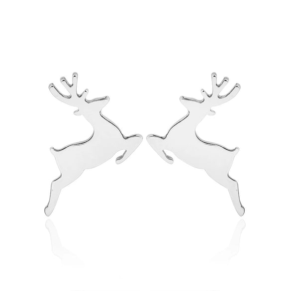 Wholesale Ladies Simple Stainless Steel Electroplated Christmas Tree Earrings