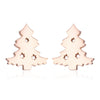 Wholesale Ladies Simple Stainless Steel Electroplated Christmas Tree Earrings