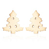 Wholesale Ladies Simple Stainless Steel Electroplated Christmas Tree Earrings