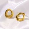 Wholesale Ladies Small Round Stainless Steel Earrings With Geometric Pattern 18K Vacuum Plated In Furnace Fragrant Style Full Of Personality