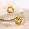 Wholesale Ladies Small Round Stainless Steel Earrings With Geometric Pattern 18K Vacuum Plated In Furnace Fragrant Style Full Of Personality