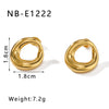 Wholesale Ladies Small Round Stainless Steel Earrings With Geometric Pattern 18K Vacuum Plated In Furnace Fragrant Style Full Of Personality