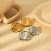 Wholesale Ladies Square Pleated Irregular Fashion Geometric Stainless Steel Electroplated Earrings