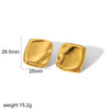 Wholesale Ladies Square Pleated Irregular Fashion Geometric Stainless Steel Electroplated Earrings