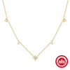 Wholesale Ladies Stacked Necklace In Star Design 925 Sterling Silver Plated With 18K Gold