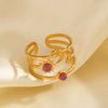 Wholesale Ladies Stainless Steel And Resin Ring With Star Shape Electroplated Design