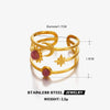 Wholesale Ladies Stainless Steel And Resin Ring With Star Shape Electroplated Design