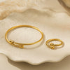 Wholesale Ladies Stainless Steel And Titanium Steel Electroplated 18K Gold Cable Fashion Bracelet With Personality Style