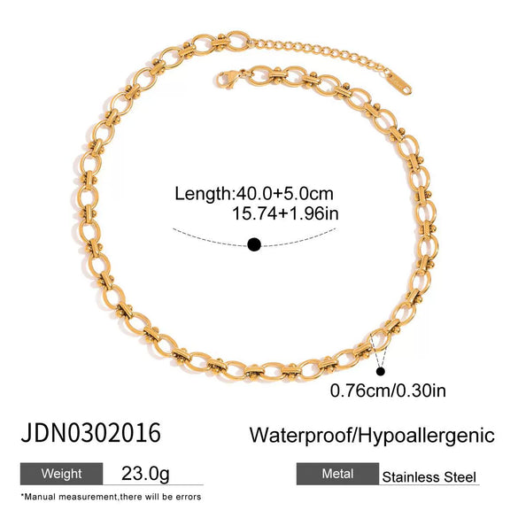 Wholesale Ladies Stainless Steel And Titanium Steel Handmade Necklace With Electroplating Light Luxury And Joker Pattern