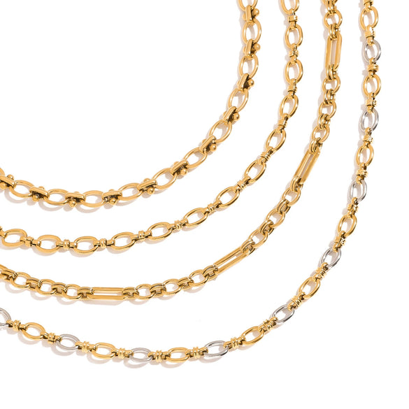 Wholesale Ladies Stainless Steel And Titanium Steel Handmade Necklace With Electroplating Light Luxury And Joker Pattern