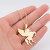 Wholesale Ladies Stainless Steel Animal Pendant Ochain Necklace With Electroplating