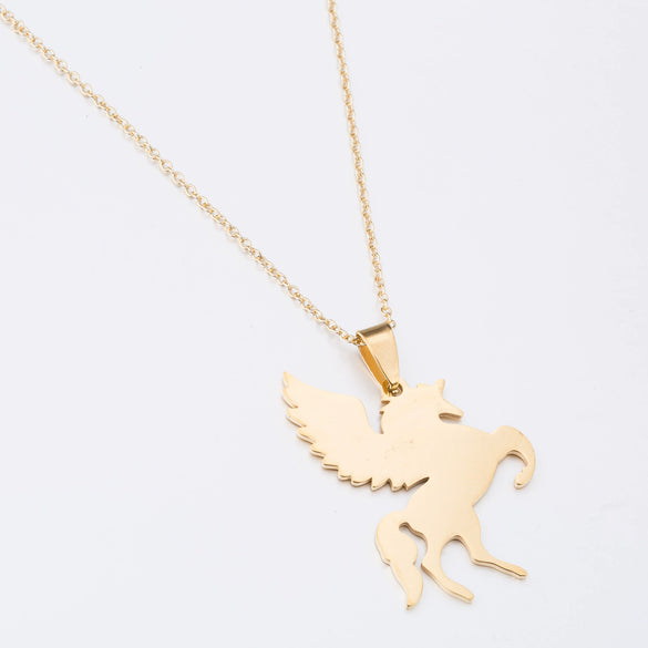 Wholesale Ladies Stainless Steel Animal Pendant Ochain Necklace With Electroplating