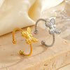 Wholesale Ladies Stainless Steel Animal Zodiac Butterfly Ring 18K Gold Plated