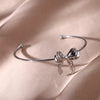 Wholesale Ladies Stainless Steel Bow Electroplated Bracelet With Plants And Flowers Style