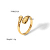 Wholesale Ladies Stainless Steel Color Matching Ring With Geometric Design Plated 18K Real Gold Light Luxury Non Fading