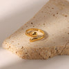 Wholesale Ladies Stainless Steel Color Matching Ring With Geometric Design Plated 18K Real Gold Light Luxury Non Fading
