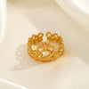 Wholesale Ladies Stainless Steel Crown Ring With Electroplating Process